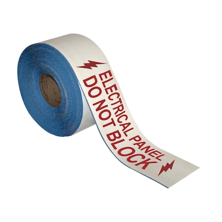 Superior Mark Floor Marking Message Tape, 4in x 100Ft , ELECTRICAL PANEL DO NOT BLOCK IN-50-631I